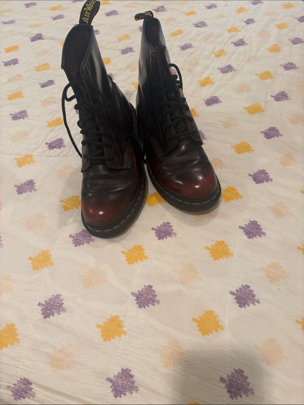 Dr. Martens Women's Cherry Red Lace-Up Leather Boots